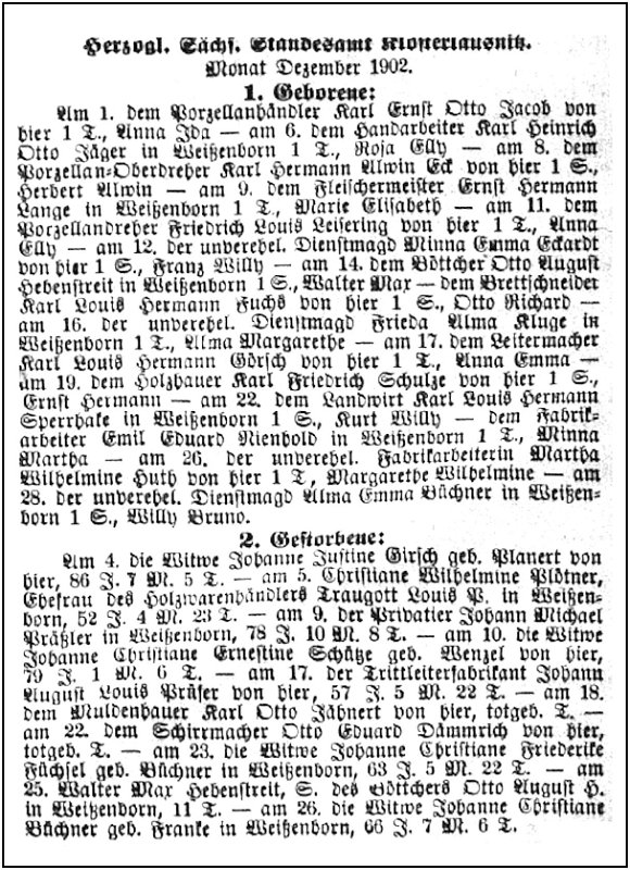 1903-01-06 Kl Standesamtsregister